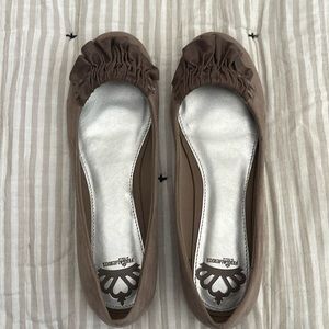 Taupe Fergalicious ballet flats.
